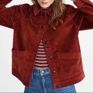 MADEWELL Corduroy Swing Chore Coat Medium Burnished Mahogany EUC